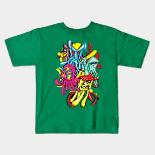 Monster collage 3, street art graffiti. Kids T-Shirt